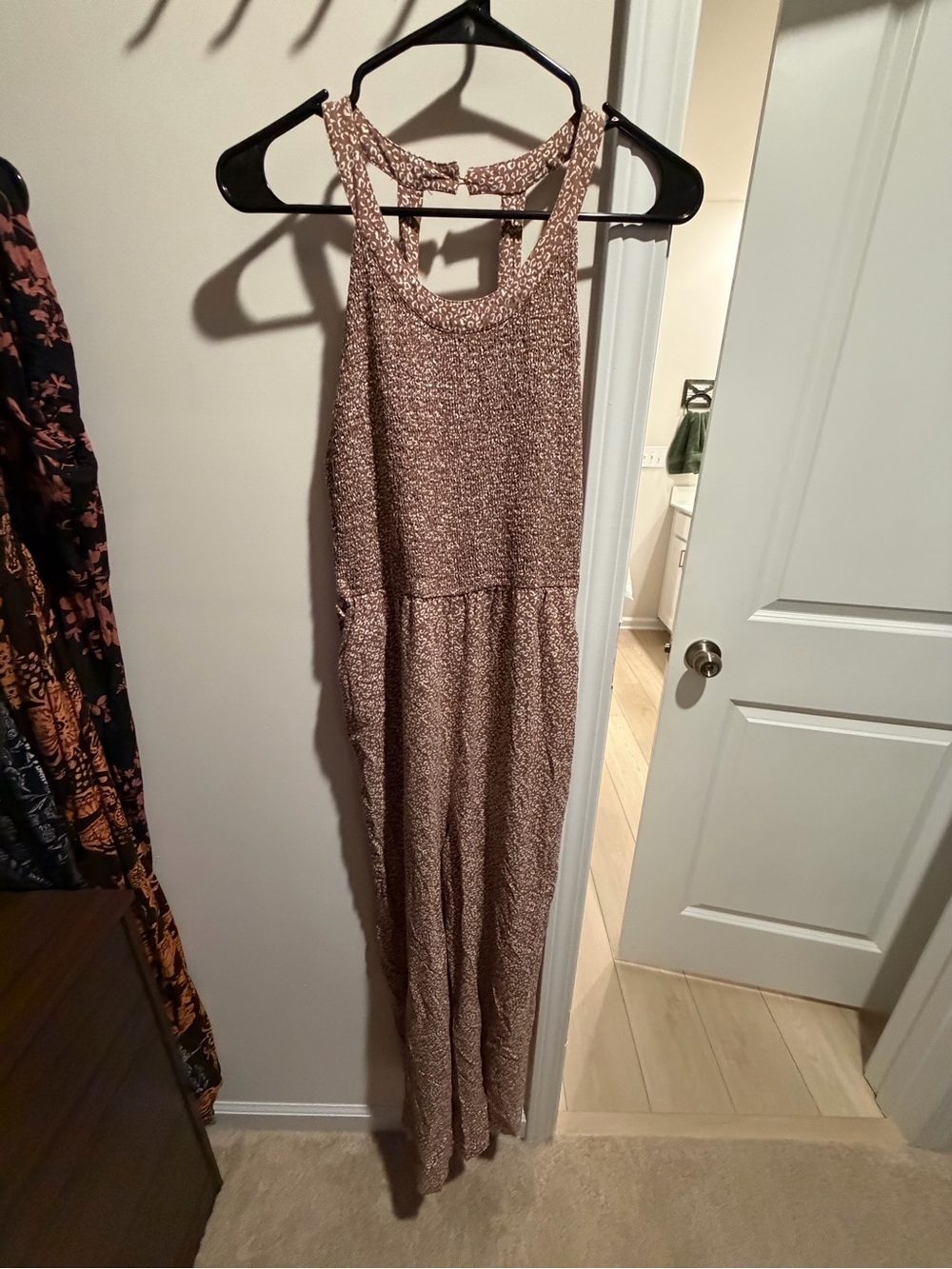 Sleeveless Mauve Knit Jumpsuit